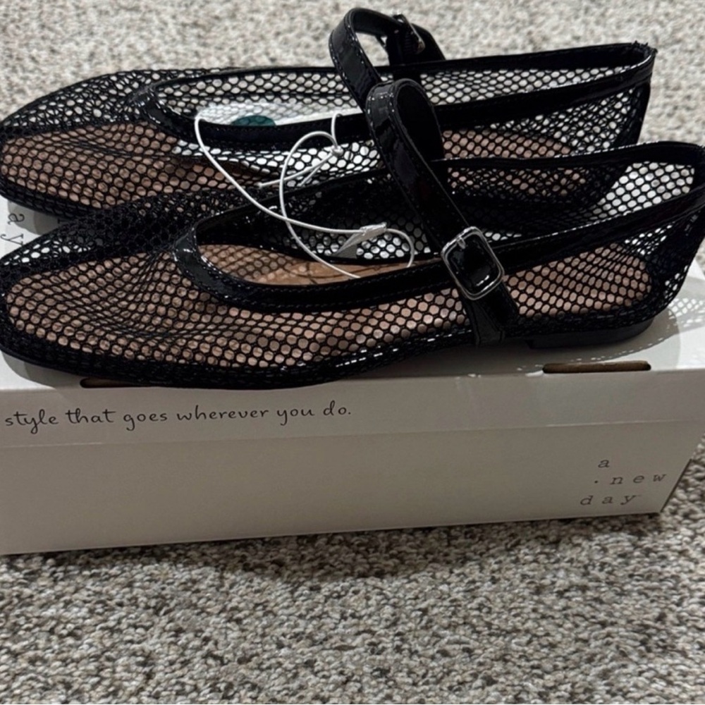 a new day Black Mesh Mary Jane Loafers - Picture 2 of 2